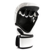 White & Black Artificial Leather MMA Gloves