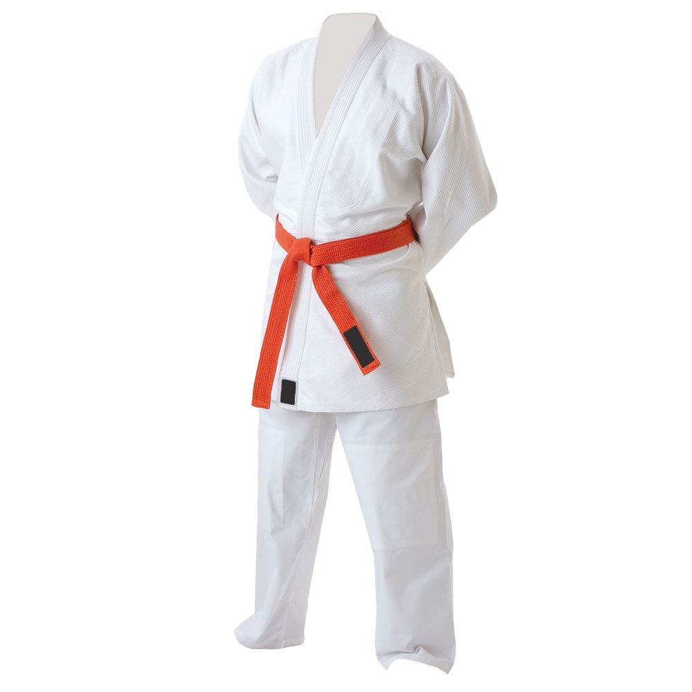 White Suit And Red Belt Judo Uniform