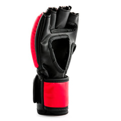 Red & Black Artificial Leather MMA Gloves
