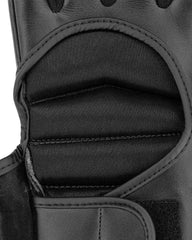 Black Leather MMA Gloves