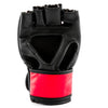Red & Black Artificial Leather MMA Gloves