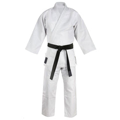 White Suit and Black Belt Judo Uniform