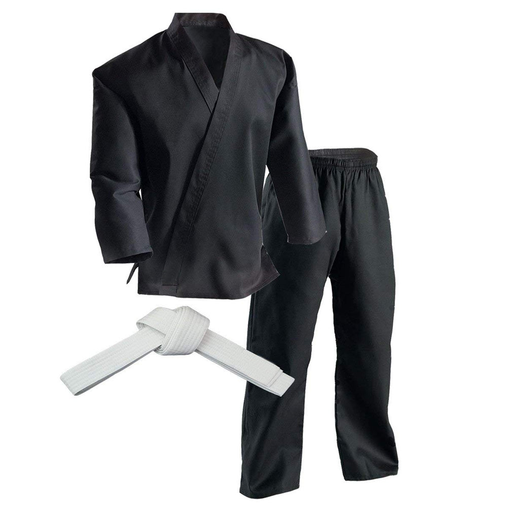 Black Suit & Belt White Karate Uniform