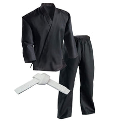 Black Suit & Belt White Karate Uniform