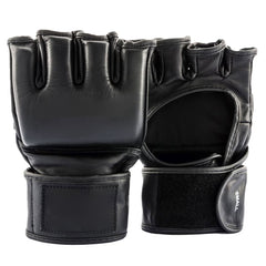 Black Artificial Leather MMA Gloves