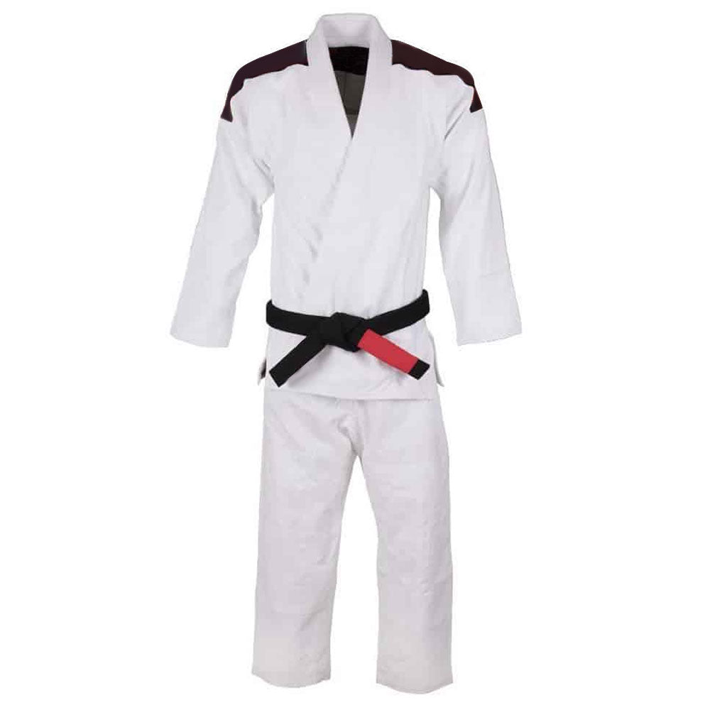 White Suit and Black Belt Judo Uniform