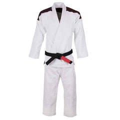 White Suit and Black Belt Judo Uniform